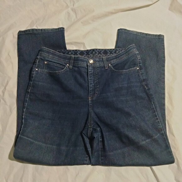 JM Collection Jeans Womens 10S Blue Denim Straight Mid Rise 32x28 - Picture 1 of 7